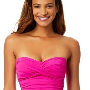 Anne Cole Women's Twist Front Bandeaukini. Top and bottom.